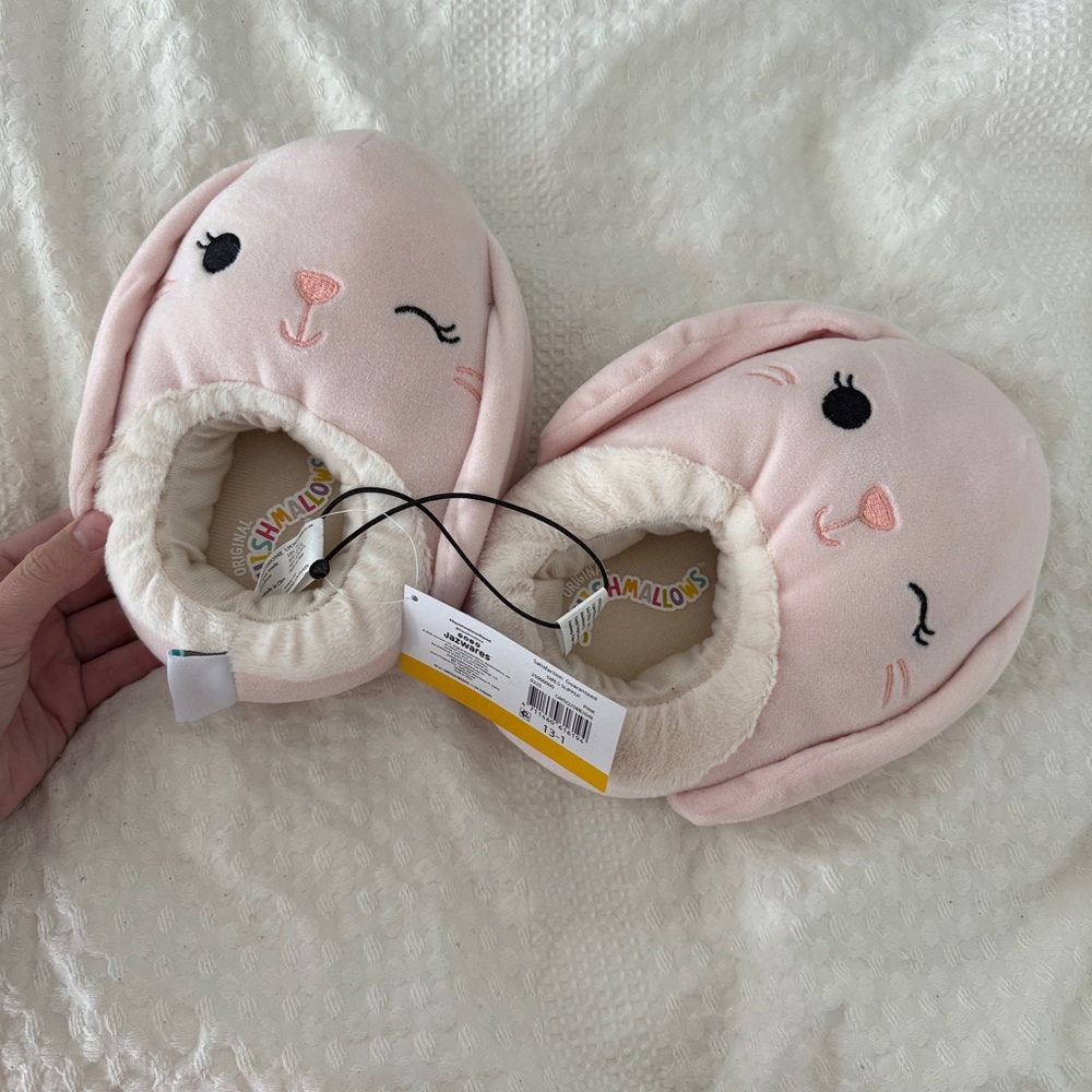 Squishmallow Pink Bunny Slippers